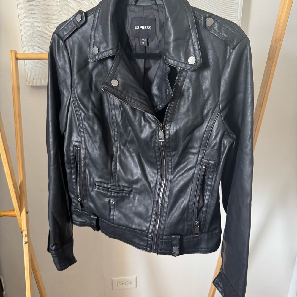 Express Women's Sleek Black Leather Jacket
